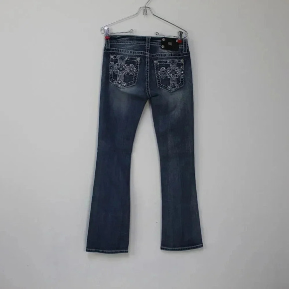 Miss me white stitch signature boot cut bling bootie jeans size 27 - Picture 3 of 11